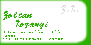 zoltan kozanyi business card